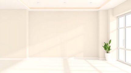 Fototapeta premium Elegant interior scene of empty minimalist room, bright and serene design