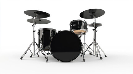 Black drum set on white background