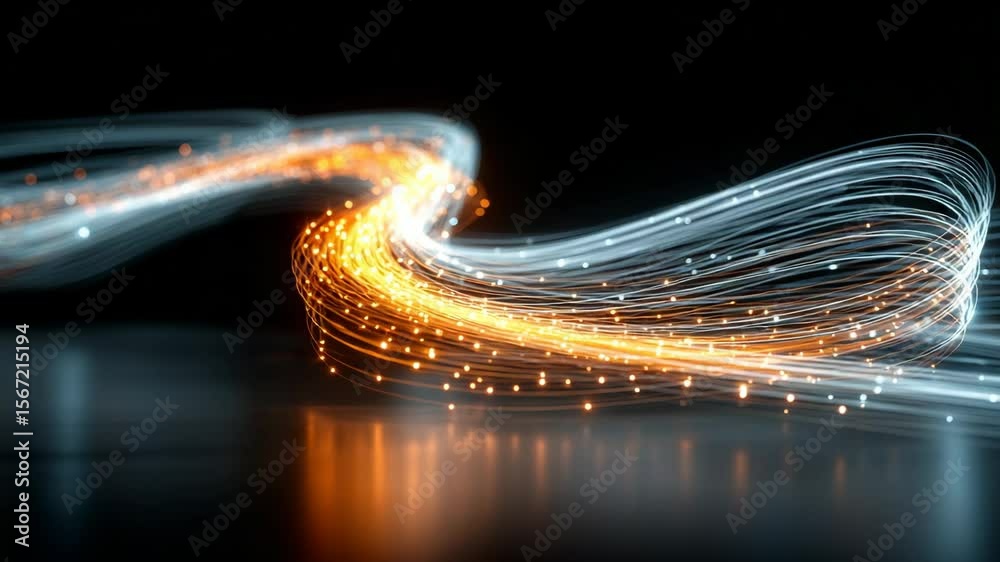 Poster dynamic light trails in motion creating futuristic visual effects