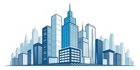 Obraz premium overlapping futuristic buildings and abstract city blocks