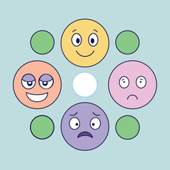 Colorful Emojis A Circular Display of Diverse Emotions
