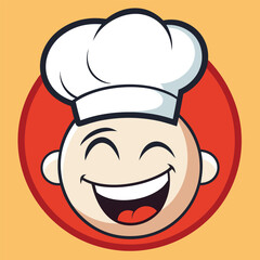Joyful Chef Cartoon Illustration of a Happy Cook