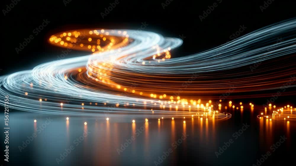 Poster abstract light trails in motion with vibrant colors creating dynamic visual effect