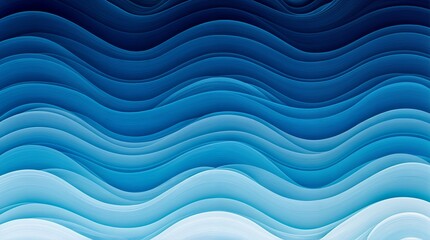 Obraz premium Layered blue wave design with gradient depth effect