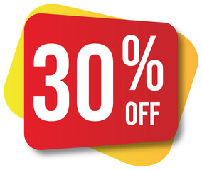 Red percent symbol for business sale discount 30 % off