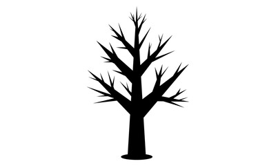 minimalist tree silhouette vector without leaf