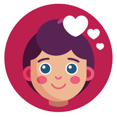 Adorable Child's Face with Hearts Expressing Pure Love and Affection