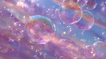 Abstract Art Background with Floating Pink Bubbles, Ideal for Creative Design Posters and Artistic Visualizations