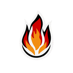 Fiery flame icon design transparent background