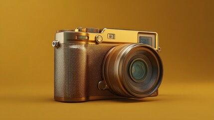 Gold camera product photography