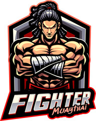 Fighter muaythai esport mascot