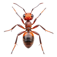 Fototapeta premium Red wood ant - Formica rufa or southern wood ant, isolated on a transparent background