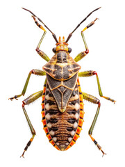 Second instar nymph of of Two-spotted assassin bug, Platymeris biguttatus, isolated on a transparent background