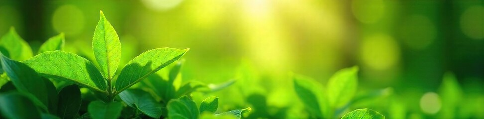 Lush Green Leaves Basking in Sunlight A Symbol of Renewable Energy and Environmental Sustainability