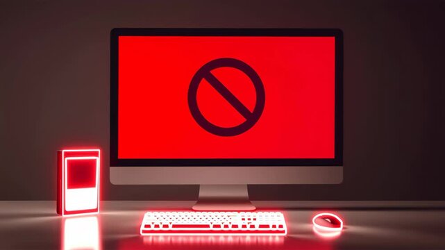 アクセス禁止を示す赤い警告画面