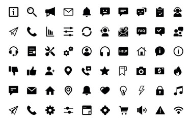Ultimate Collection of 60+ Black and White UI Icons Perfect for Website and App Design