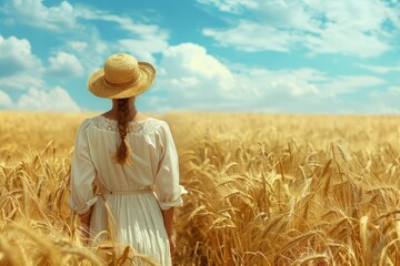 High Quality Picture of Countryside Woman Working the Field