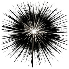 Obraz premium Abstract black and white fireworks explosion design