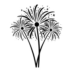 Festive fireworks display celebration night sky transparent background