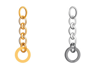Gold and Silver Chains with Rings