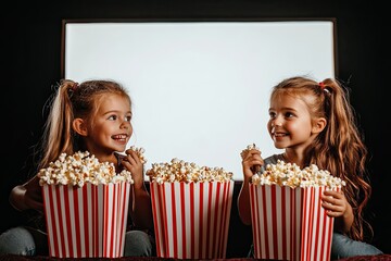 Flawless Visual of Girls Having Popcorn Watching Movie