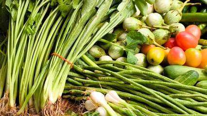 Fresh vegetables for cooking. Vegetables contain dietary fiber that helps cleanse the intestines.
