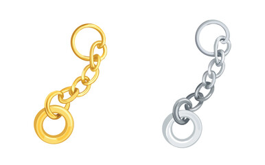 Gold and Silver Chains with Rings