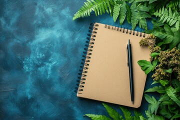 The Concept of Environmentally Friendly Materials a Notebook Made of Processed Paper with a Pen