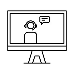 customer service vector icon with transparent background