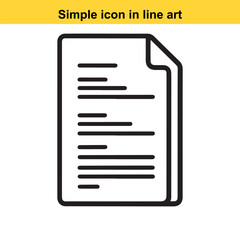 Simple Document Icon with Folded Corner and Horizontal Lines