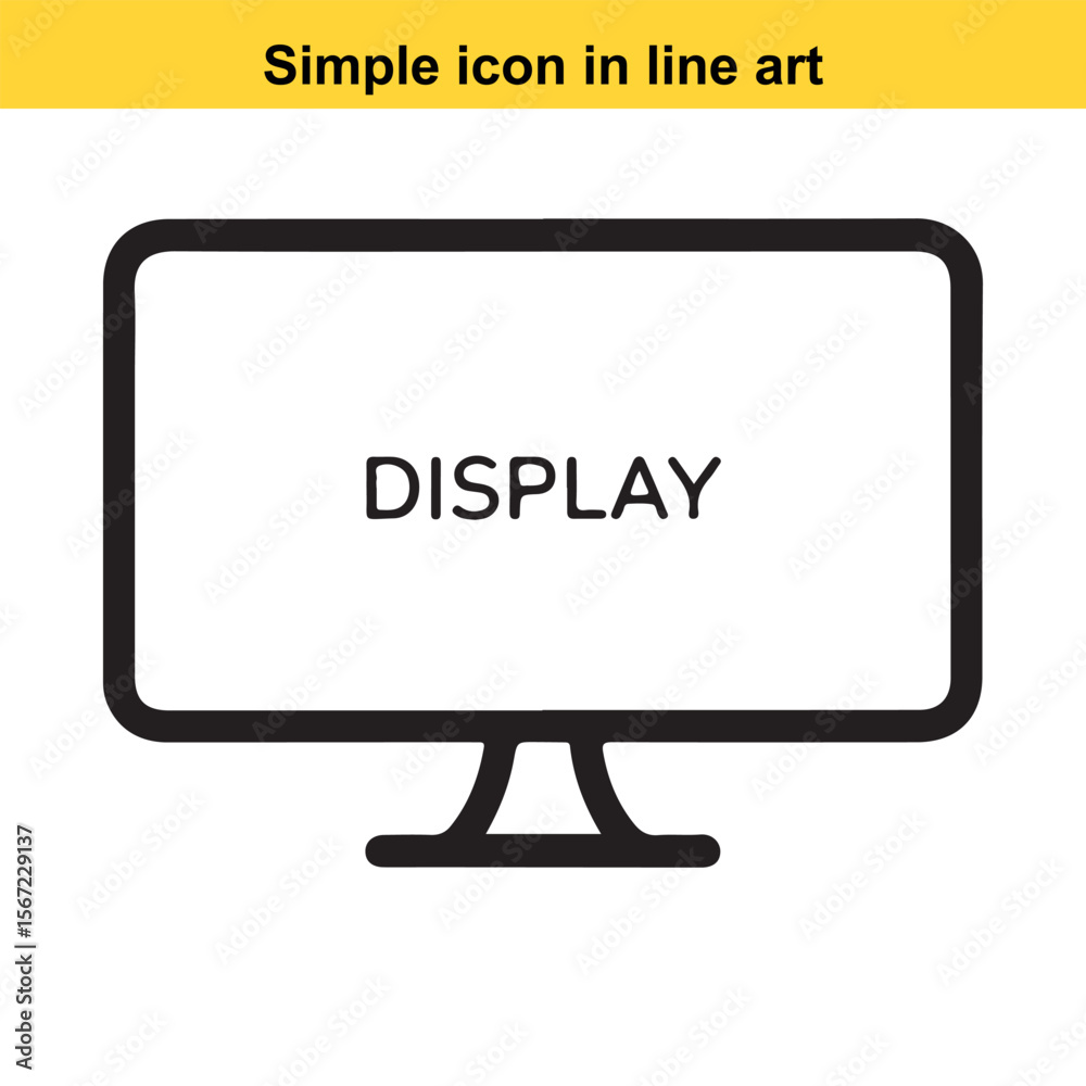 Fototapete Simple Computer Monitor Icon with the Word Display in the Center