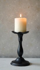 Elegant Black Metal Candlestick Holder Vintage Charm for Home Decor, Perfect Single Candle or Tea Light Centerpiece