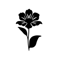 Black silhouette flower shape transparent background
