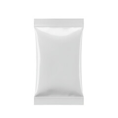 Blank white pouch mockup isolated on transparent background. for food, snack, or cosmetic product packaging use cases.
