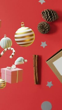 Animation of calendar with 25 number date and christmas decorations