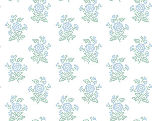 Seamless flower print,Floral Damask repeat, Block print pattern vector file boho floral pattern