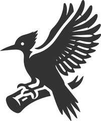 Woodpecker bird vector silhouette illustration