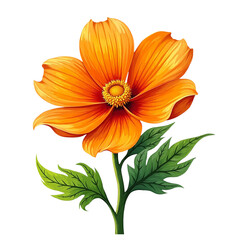 Fototapeta premium Vibrant orange flower blossom transparent background