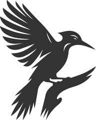 Woodpecker bird vector silhouette illustration