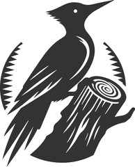 Woodpecker bird vector silhouette illustration