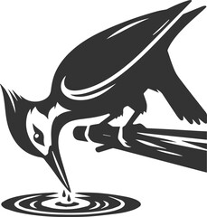 Woodpecker bird vector silhouette illustration