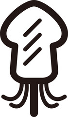 アイコン　夏　イカ焼き　いか　料理　ピクトグラム　デザイン　飾り　あしらい　イラスト素材