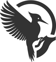 Woodpecker bird vector silhouette illustration