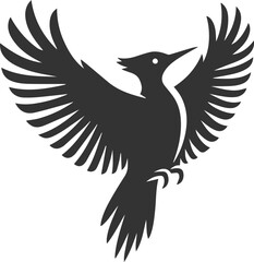 Woodpecker bird vector silhouette illustration