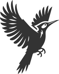 Woodpecker bird vector silhouette illustration