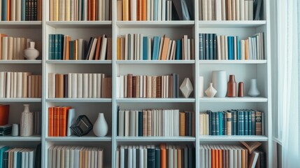 Extensive Home Library with Books and Decorative Items