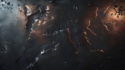 Dark abstract textured background grunge design metallic style bronze and black hues intense mood