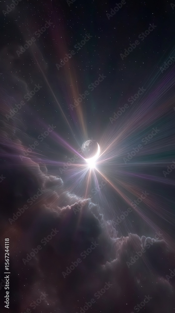 Wall mural cosmic rays and nebular clouds in deep space
