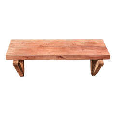 Wooden table on isolated transparent background