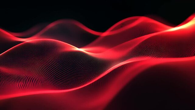 Abstract red wave patterns flowing in a dark background, creating a dynamic visual experience